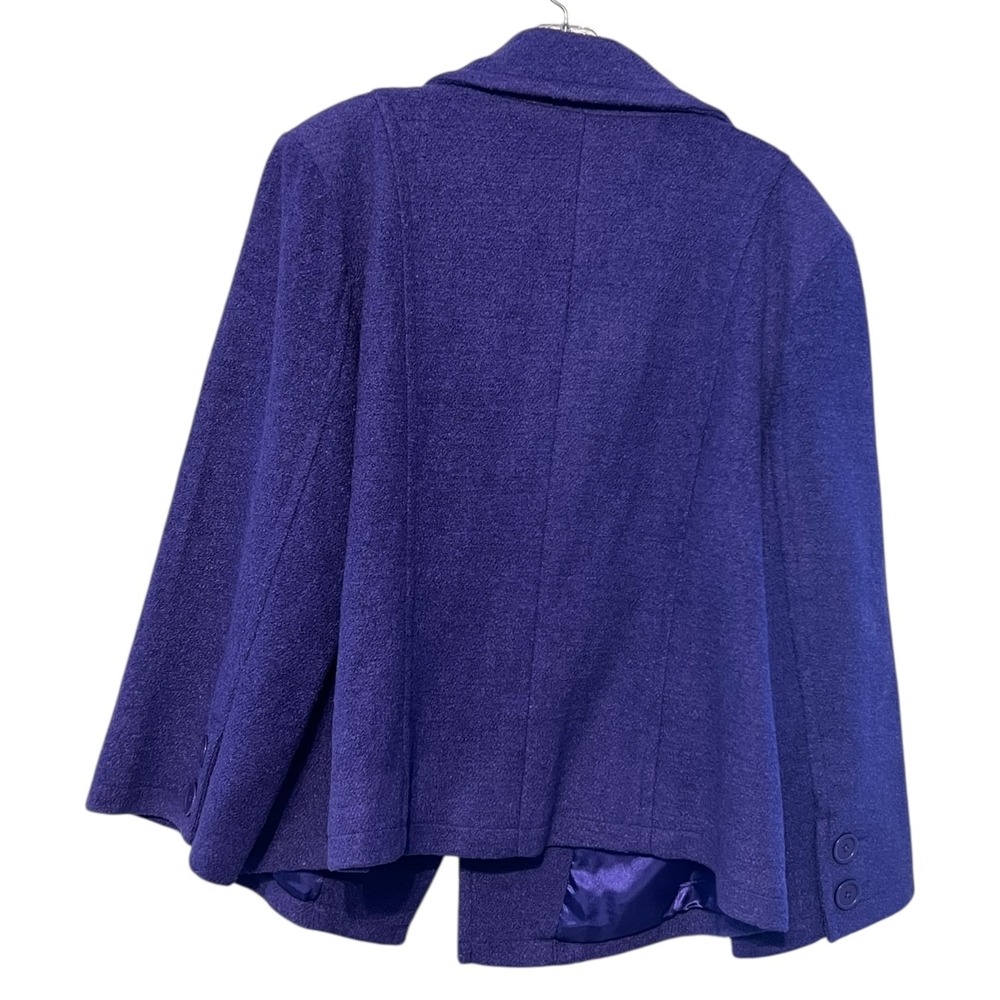 Linea by Louis Dell’Olio Purple Wool Blend Blazer‎ Career Office Plus Size 1X - Picture 2 of 12